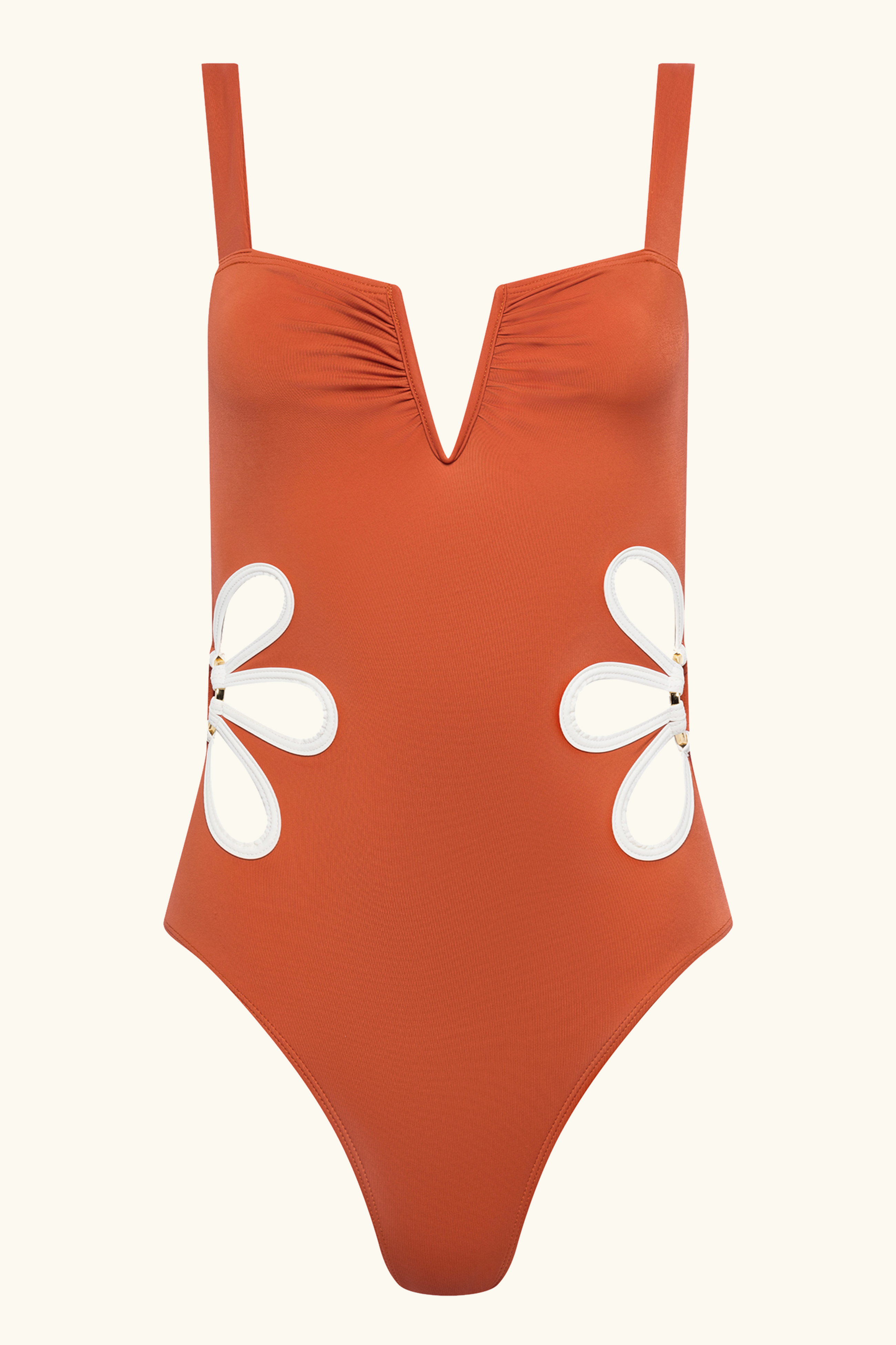 The Flora One Piece - Burnt Orange & Ivory