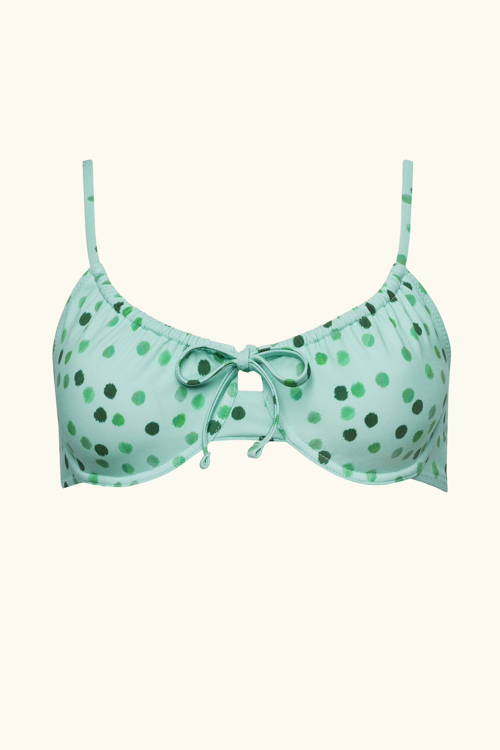 The Emily Top - Green Ikat Dot