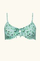 The Emily Top - Green Ikat Dot