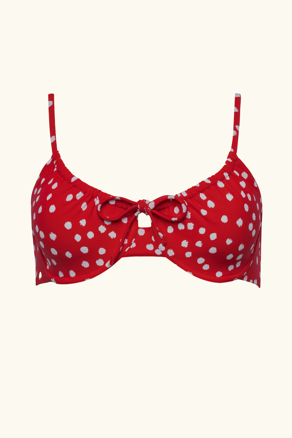 The Emily Top - Red Ikat Dot