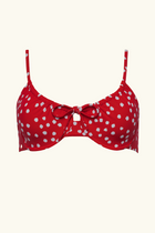The Emily Top - Red Ikat Dot