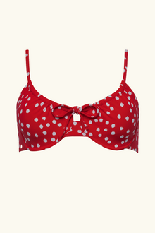 The Emily Top - Red Ikat Dot