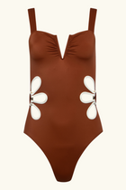The Flora One Piece - Cognac & Ivory