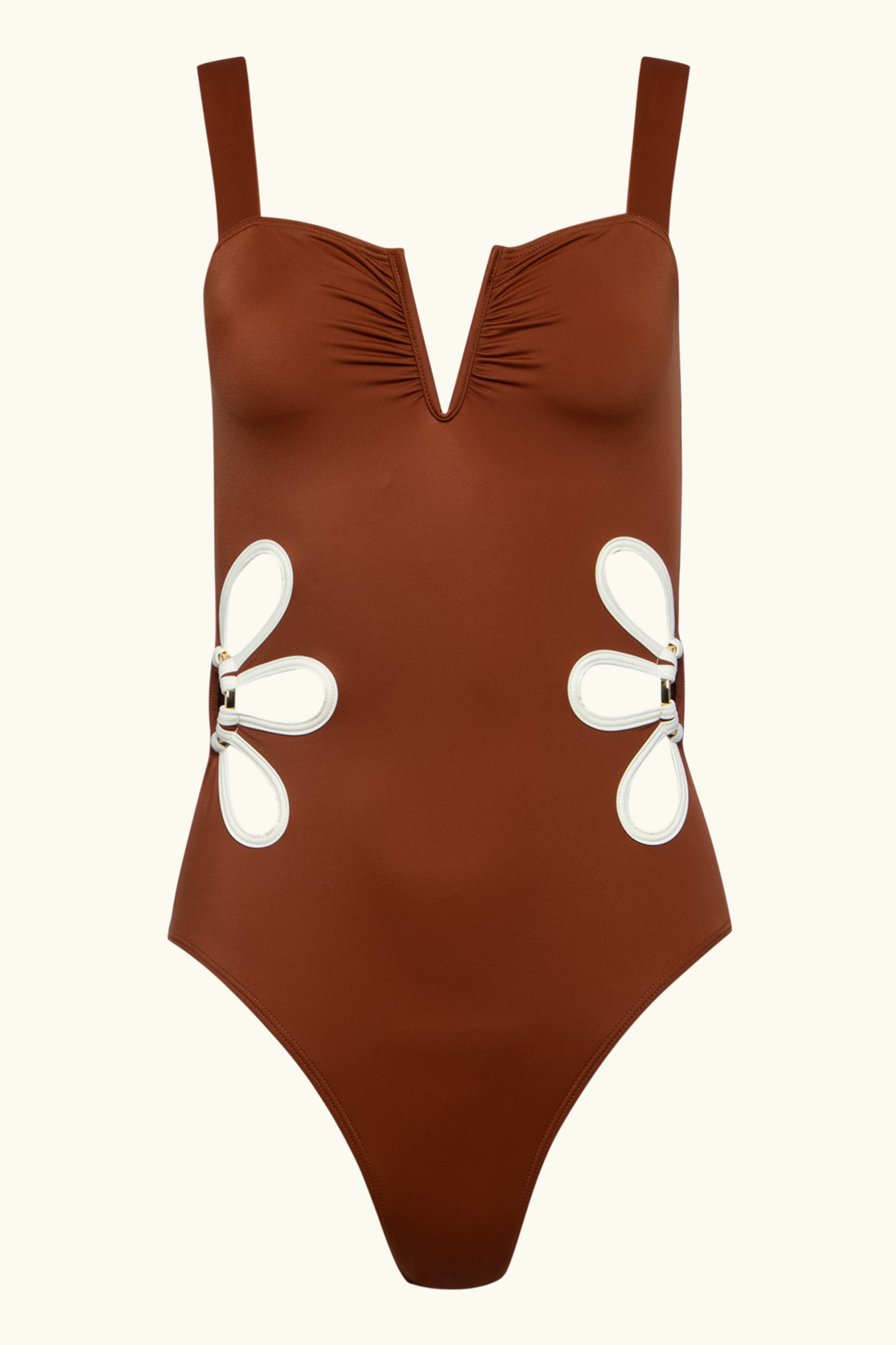 The Flora One Piece - Cognac & Ivory