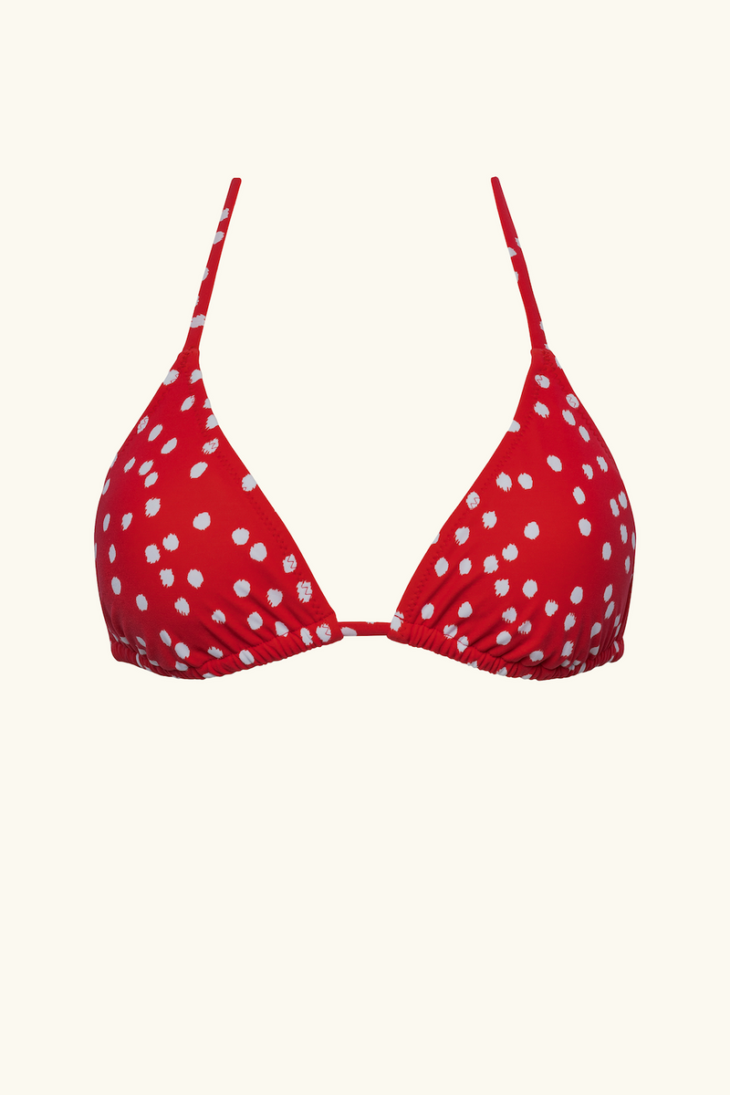 The Izzy Top - Red Ikat Dot