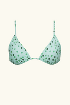 The Lucy Top - Green Ikat Dot