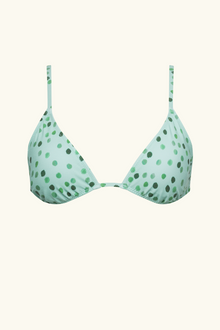 The Lucy Top - Green Ikat Dot