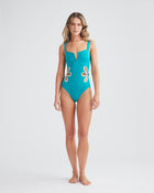 The Flora One Piece in Esmeralda & Ivory