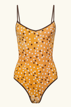 The Shea One Piece - Marigold Ikat Dot