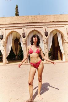 The Izzy Top - Red Ikat Dot