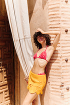 The Izzy Top - Red Ikat Dot