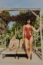 The Flora One Piece - Cognac & Ivory