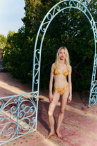 The Izzy Top - Marigold Ikat Dot