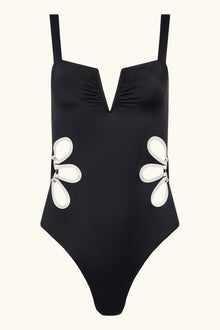 The Flora One Piece - Black & Ivory