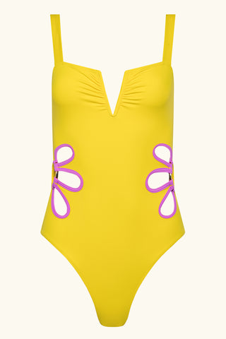 The Flora One Piece - Yellow Iris & Orchid